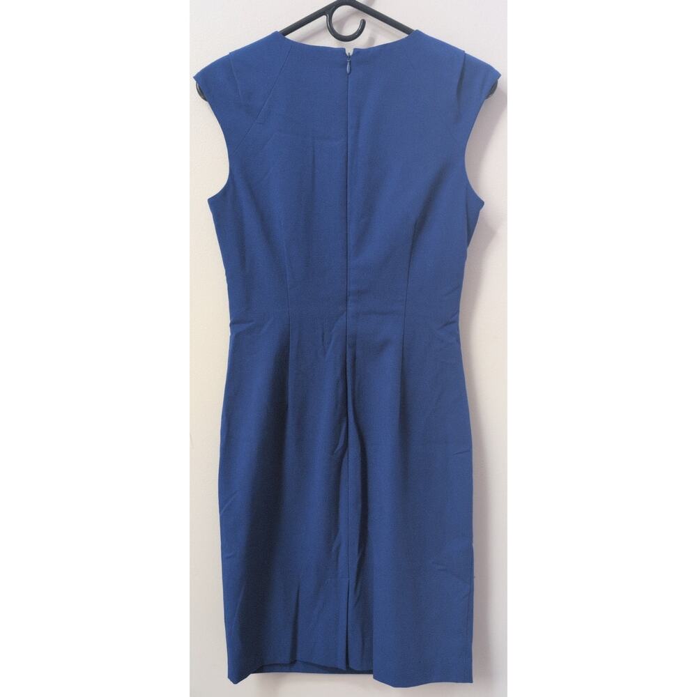 Dana Buchman Blue Cap Sleeve Sheath Dress Size 4 Career Office Wear Classic - Picture 4 of 4